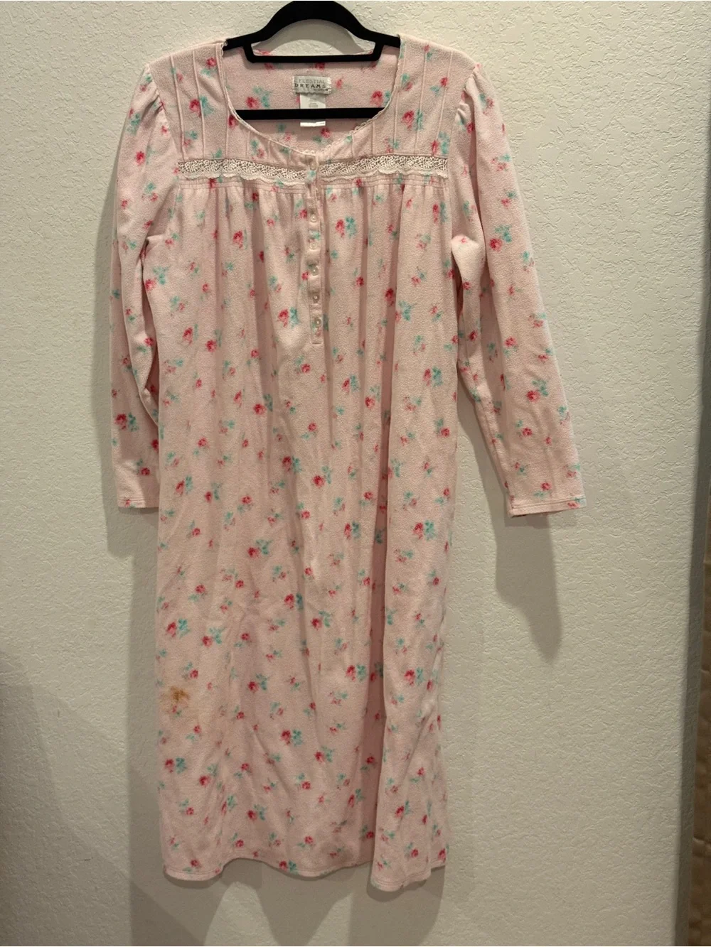 Kids Pink Floral Long-Sleeve Pajama Nightgown‎
